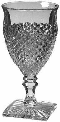 English Hobnail Amber Water Goblet
