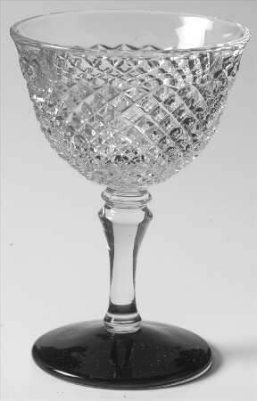 English Hobnail Black (Round Base) Liquor Cocktail