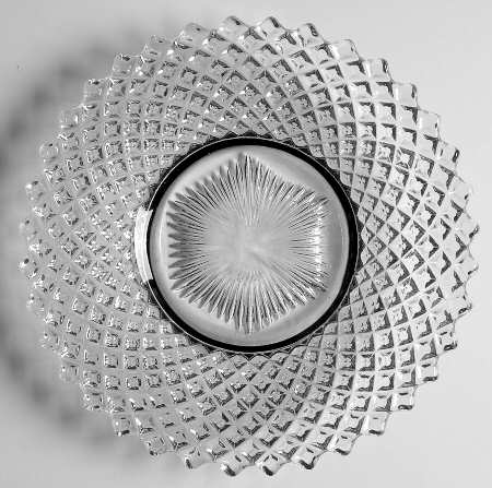 English Hobnail Black (Round Base) Luncheon Plate