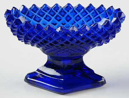 English Hobnail Cobalt (Square Foot) Individual Nut Dish/Salt Dip