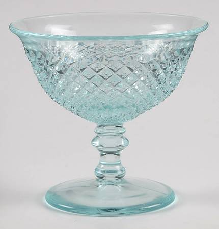 English Hobnail Light Blue Low Sherbet
