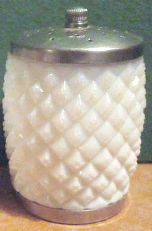 English Hobnail Milk Glass (Round or Hex Base) Salt and Pepper Mill, Salt Only