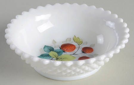 English Hobnail Milk Glass (Round or Hex Base) 5" Nappy