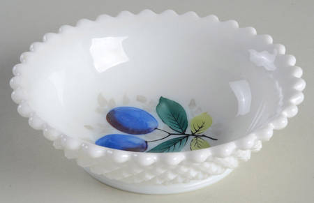 English Hobnail Milk Glass (Round or Hex Base) 5" Nappy