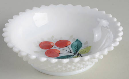 English Hobnail Milk Glass (Round or Hex Base) 5" Nappy