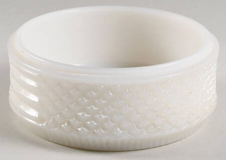 English Hobnail Milk Glass (Round or Hex Base) Puff Jar No Lid