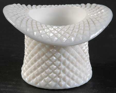 English Hobnail Milk Glass (Round or Hex Base) 4" Topper (Top Hat)