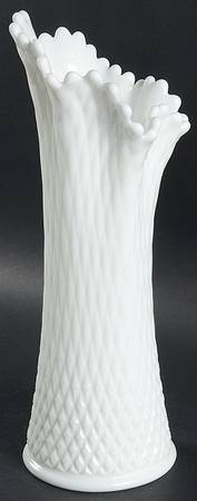 English Hobnail Milk Glass (Round or Hex Base) 13"-16" Medium Swung Vase