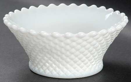 English Hobnail Milk Glass (Round or Hex Base) Mayonnaise