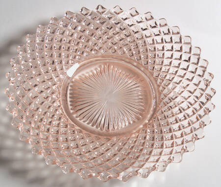 English Hobnail Pink (Round Foot) Luncheon Plate