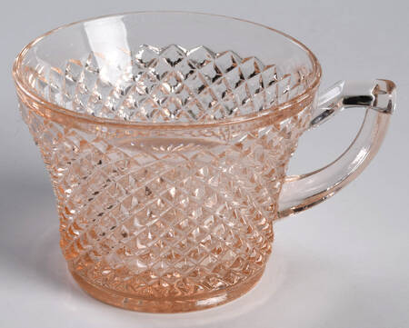 English Hobnail Pink (Round Foot) Flat Cup