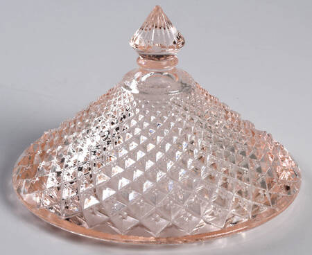 English Hobnail Pink (Round Foot) Lid for Candy Dish