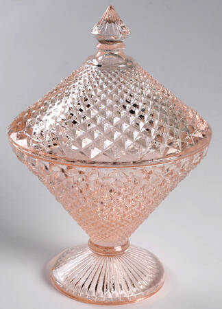 English Hobnail Pink (Round Foot) Candy Dish & Lid