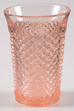 English Hobnail Pink (Round Foot) 8 Oz Flat Tumbler