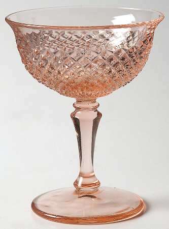 English Hobnail Pink (Round Foot) Champagne/Tall Sherbet by Westmoreland