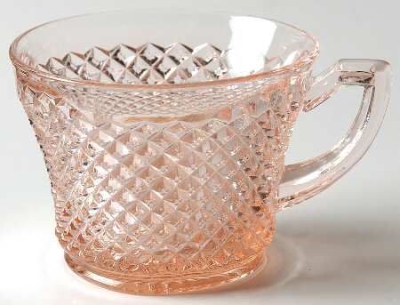 English Hobnail Pink (Round Foot) Cup Only