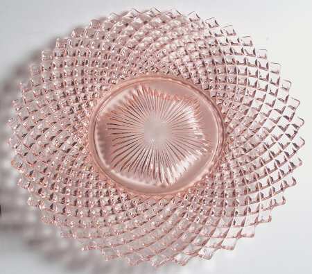English Hobnail Pink (Round Foot) Dinner Plate