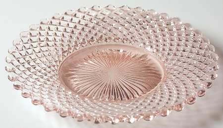 English Hobnail Pink (Round Foot) Underplate for Finger Bowl