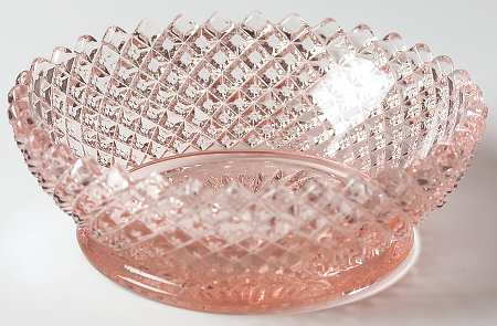 English Hobnail Pink (Round Foot) 4" Nappy