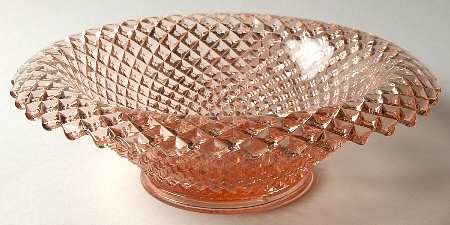 English Hobnail Pink (Round Foot) Rolled Edge Bowl