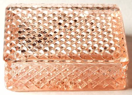 English Hobnail Pink (Round Foot) Cigarette Box & Lid