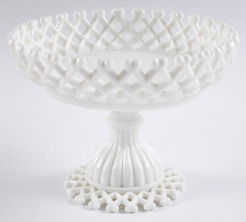 Lattice Edge Round Compote (Height X Width)