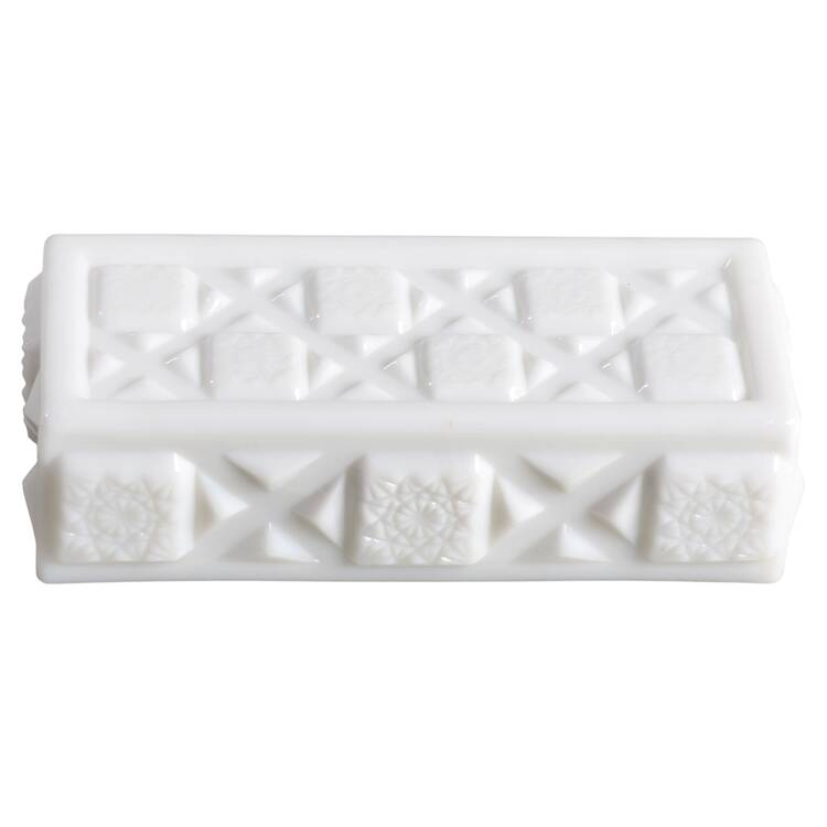Old Quilt (Milk Glass) Lid for 1/4 Pound Butter