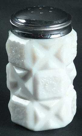 Old Quilt (Milk Glass) Shaker with Metal Lid