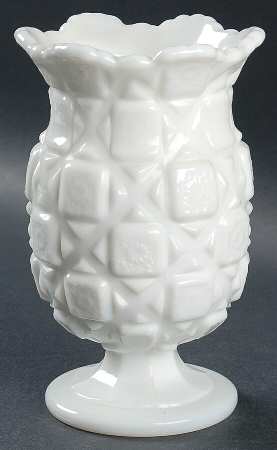Old Quilt (Milk Glass) Celery Vase