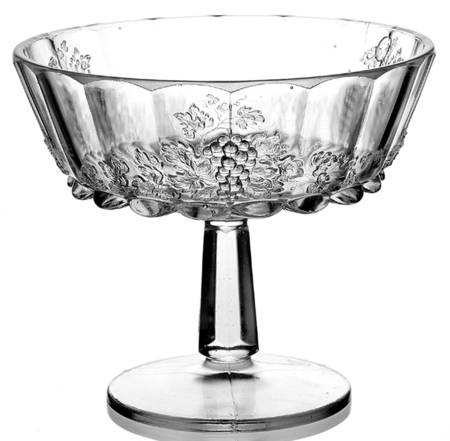 Paneled Grape Clear Stem-Footed Bowl & Cover No Lid