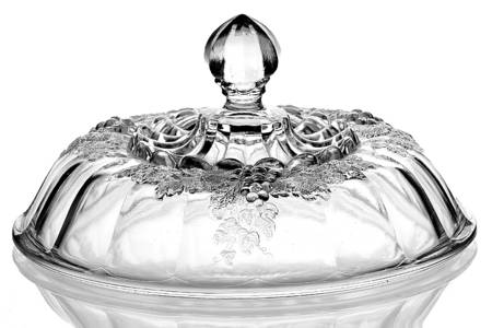 Paneled Grape Clear Stem-Footed Bowl & Cover, Lid Only