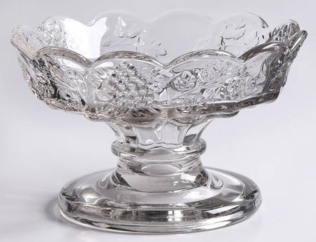 Paneled Grape Clear Punch Bowl Stand