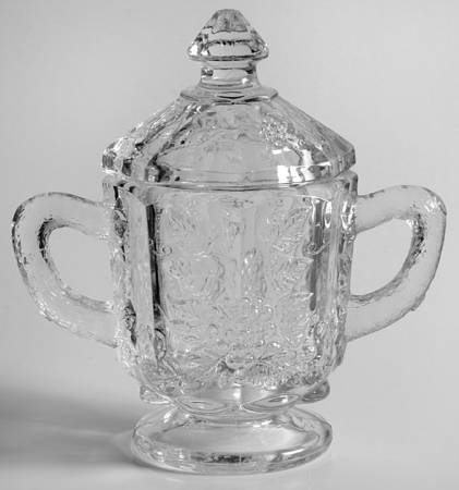 Paneled Grape Clear Sugar Bowl & Lid