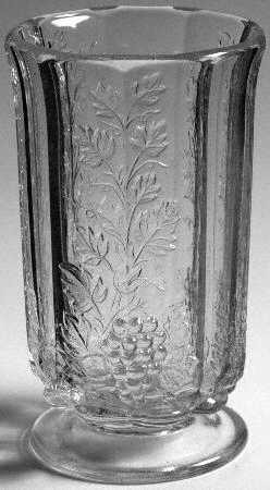 Paneled Grape Clear Celery Vase with Bell Rim