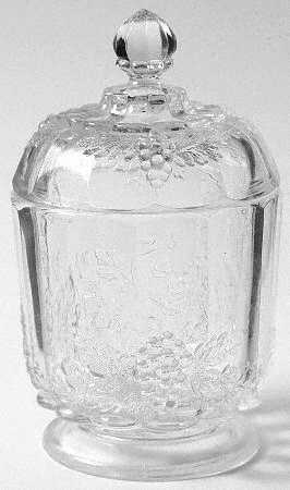 Paneled Grape Clear Sugar Bowl & Lid