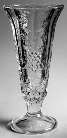 Paneled Grape Clear 8" Belled Vase