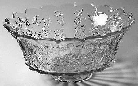 Paneled Grape Clear Punch Bowl