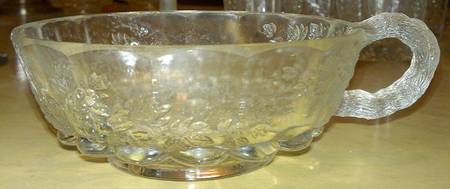 Paneled Grape Clear Olive Dish
