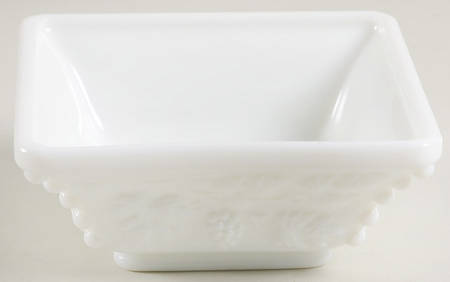 Paneled Grape Milk Glass 4" Beaded Flared Bowl No Lid