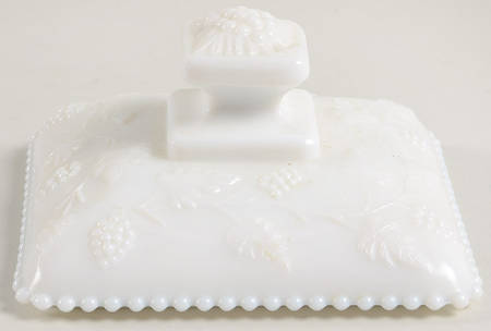 Paneled Grape Milk Glass Lid for 4" Beaded Flared Bowl