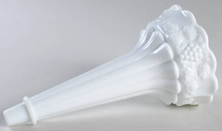 Paneled Grape Milk Glass 9" Vase-Epergne (Skirt/Peg)