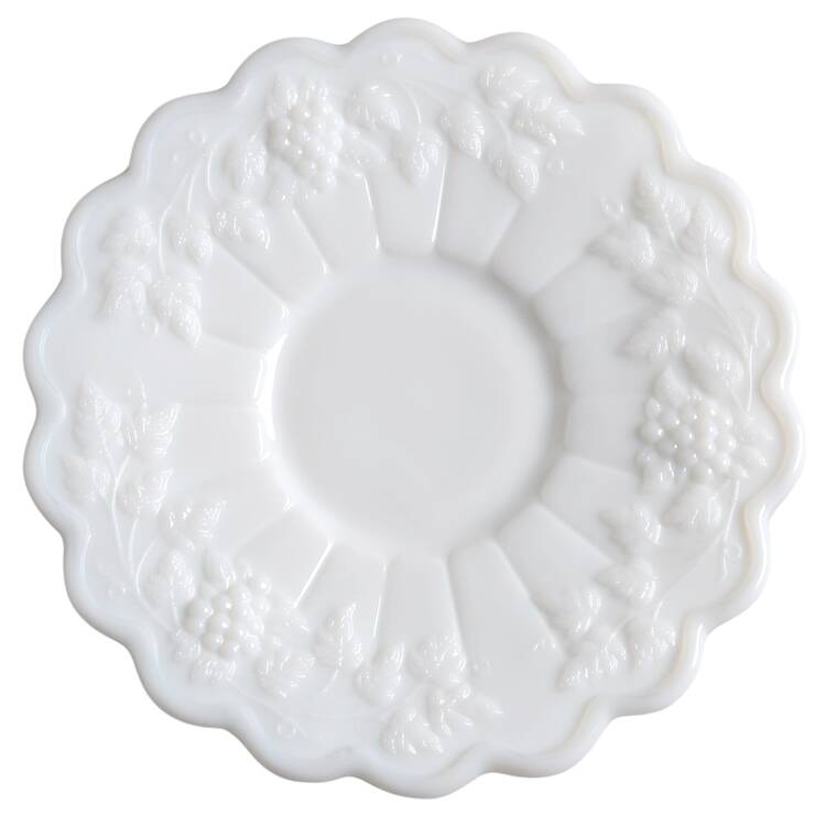 Paneled Grape Milk Glass Mayonnaise Underplate Only