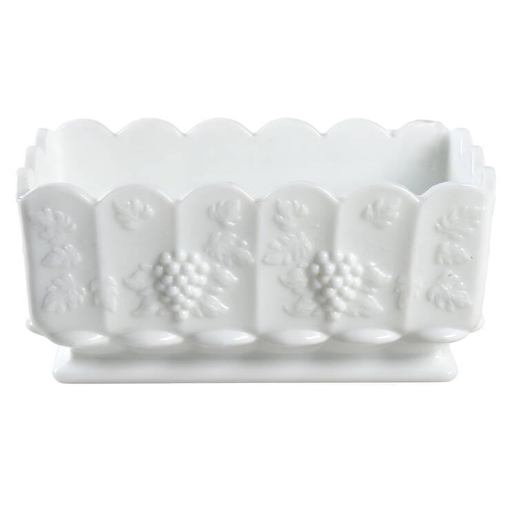 Paneled Grape Milk Glass Window Planter