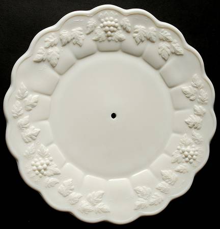 Paneled Grape Milk Glass 2 Tier Serving Tray Bottom Plate Only