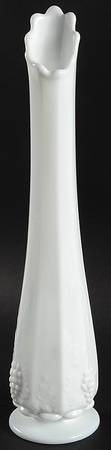 Paneled Grape Milk Glass Medium Bud Vase