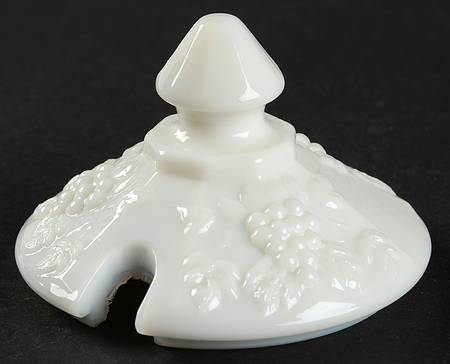 Paneled Grape Milk Glass Lid for Marmalade (Old Fashioned Base)