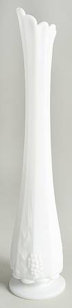 Paneled Grape Milk Glass Medium Bud Vase