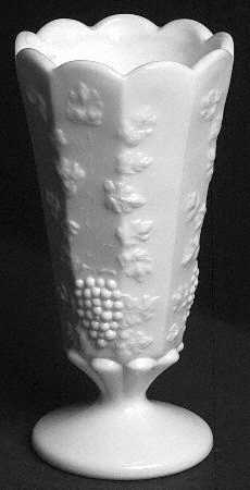 Paneled Grape Milk Glass 9" Flower Vase