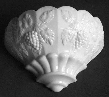 Paneled Grape Milk Glass Small Wall Pocket Vase