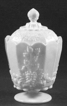 Paneled Grape Milk Glass Medium Canister & Lid